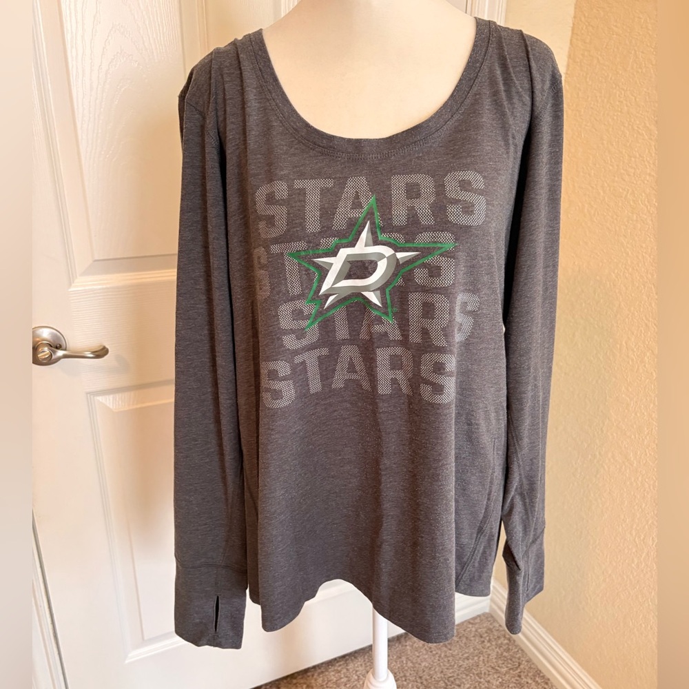 47 Brand Dallas Stars Charcoal Long Sleeve Tee Shirt